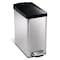 Simplehuman 10 Liter Profile Step Can, Brushed Stainless Steel with Plastic Lid CW1180 - alternate 1